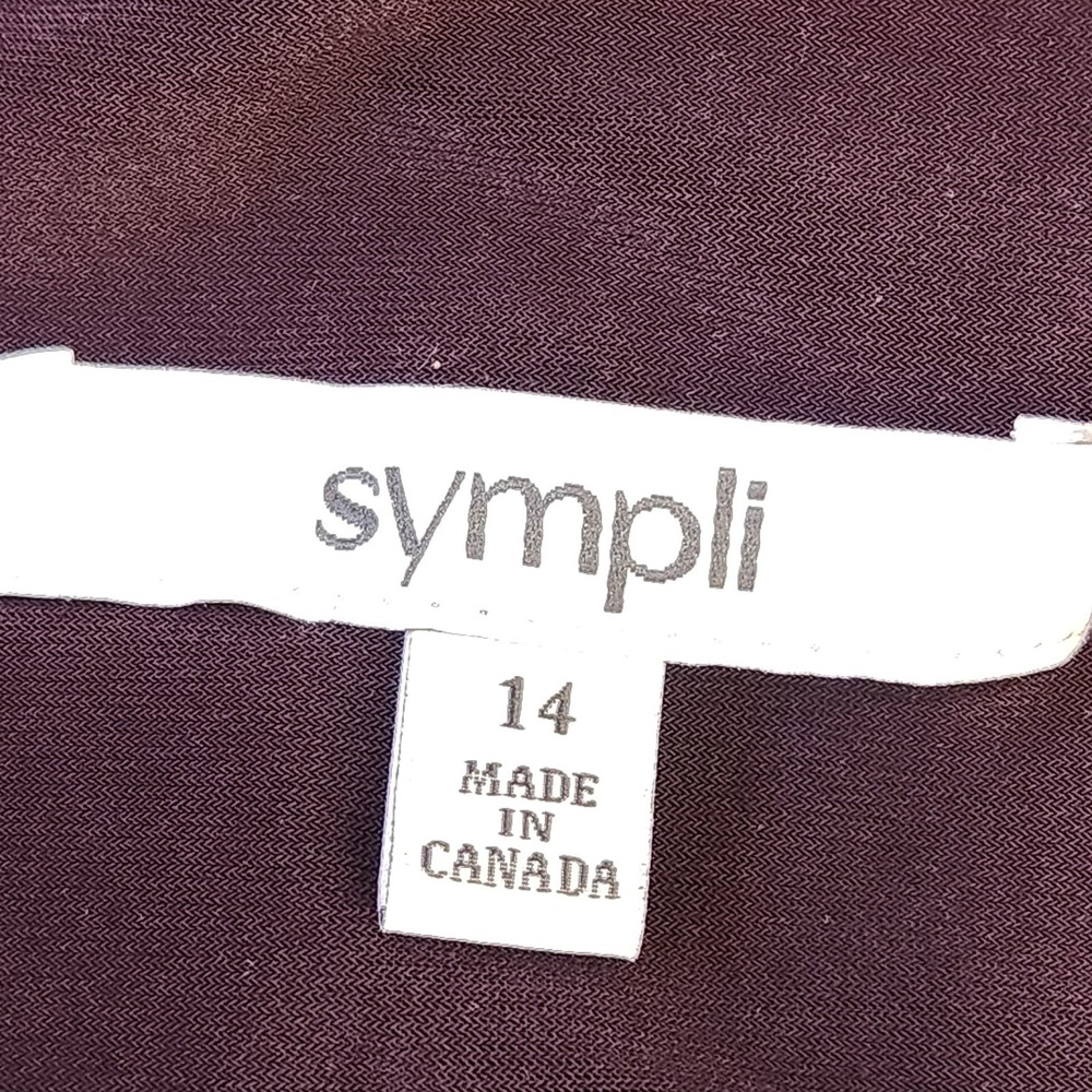 Sympli NWT Side Slit Wide Leg Pants Size 14 Currant Elastic‎ Waist Slinky Flowy - Picture 3 of 11